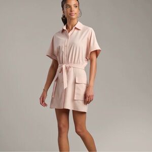 NWT Rhône Mirage pale pink shirt dress